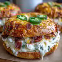 Jalapeño Cheddar High-Protein Bagels with melted cheese and spicy jalapeño slices, baked golden and chewy for a protein-packed breakfast.