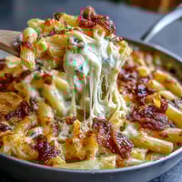 One-Pot Cheesy Pasta Bake with bubbling golden cheese and tender pasta in rich tomato sauce.