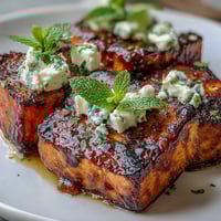 Grilled Watermelon Salad with Feta and Mint, juicy summer fruit meets creamy cheese on a vibrant platter