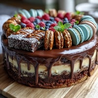 Festive dessert board with mini treats and cake slices, perfect for grad parties and celebrations.