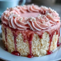 Elegant Bridal Shower Rosé Velvet Cake with shimmering gold drip.